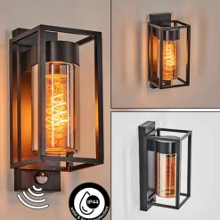 Boucinho Lampe murale d´extérieur Noir, 1 lumière, Détecteur de mouvement