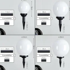 boule lumineuse Campinas LED Noir, Blanc, 1 lumière