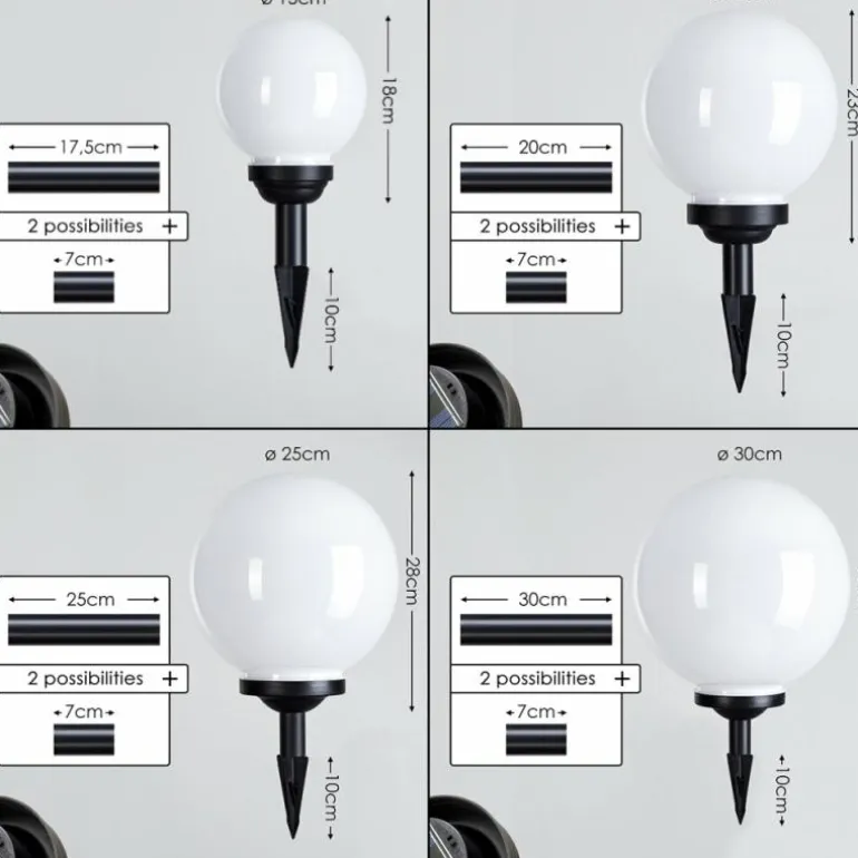 boule lumineuse Campinas LED Noir, Blanc, 1 lumière