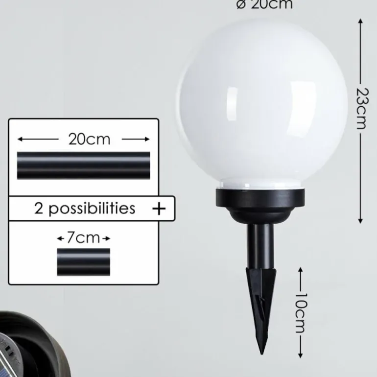 boule lumineuse Campinas LED Noir, Blanc, 1 lumière