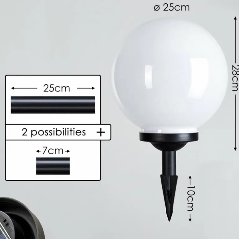 boule lumineuse Campinas LED Noir, Blanc, 1 lumière