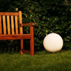Boule lumineuse de jardin 40 cm Blanc, 1 lumière