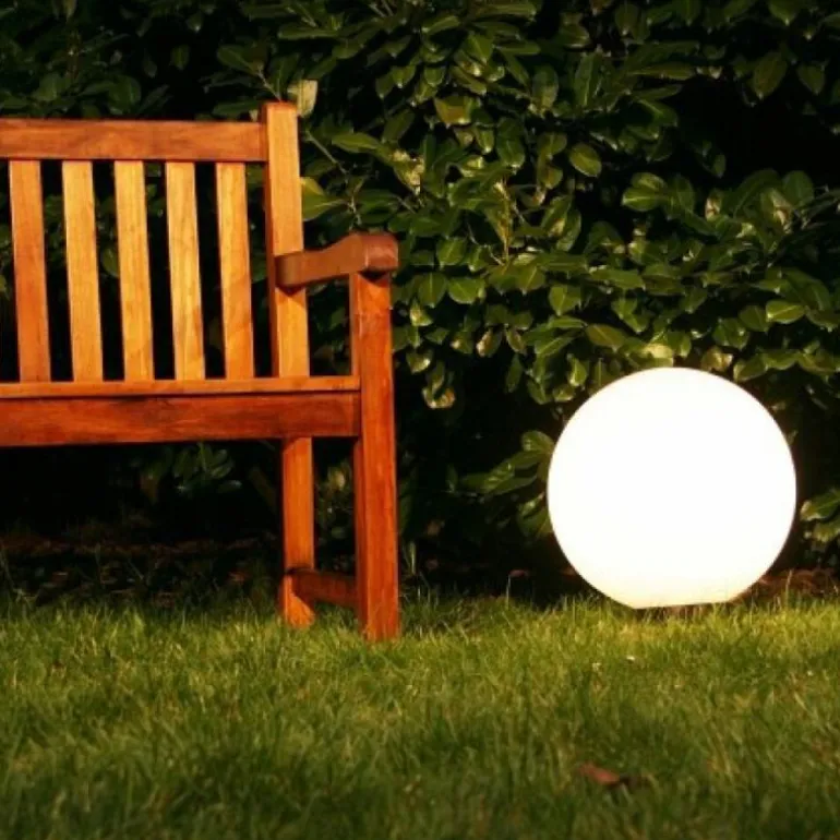 Boule lumineuse de jardin 40 cm Blanc, 1 lumière