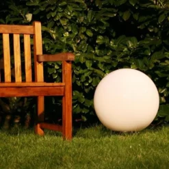 Boule lumineuse de jardin 40 cm Blanc, 1 lumière