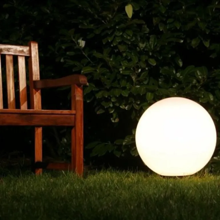 Boule lumineuse de jardin 40 cm Blanc, 1 lumière