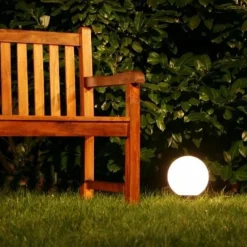 Boule lumineuse de jardin 20 cm Blanc, 1 lumière