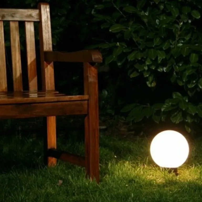 Boule lumineuse de jardin 20 cm Blanc, 1 lumière