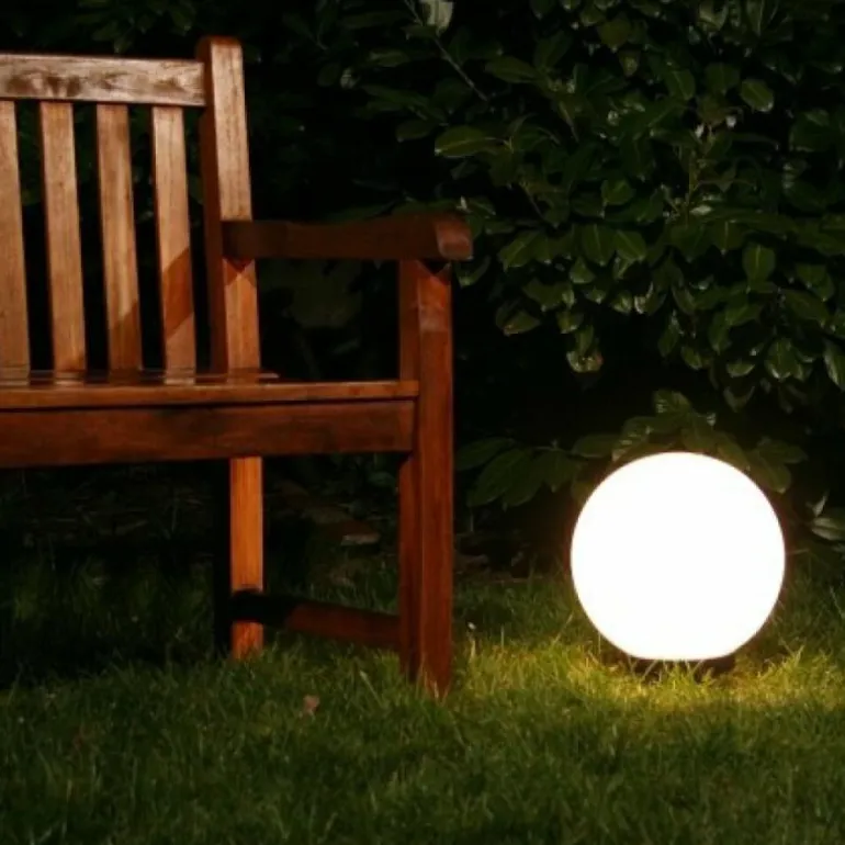 Boule lumineuse de jardin 20 cm Blanc, 1 lumière