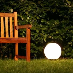 Boule lumineuse de jardin 20 cm Blanc, 1 lumière