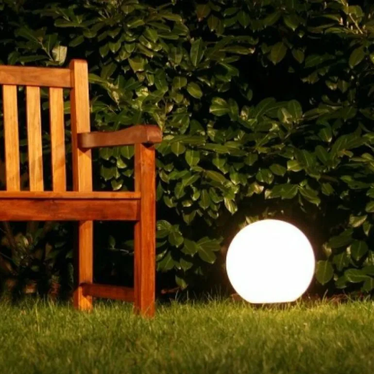 Boule lumineuse de jardin 20 cm Blanc, 1 lumière
