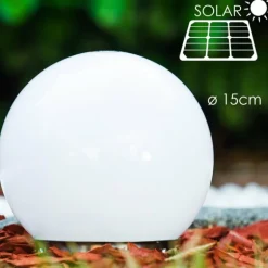 boule lumineuse Solar LED Acier inoxydable, 2 lumières