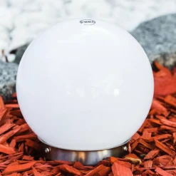boule lumineuse Solar LED Acier inoxydable, 2 lumières