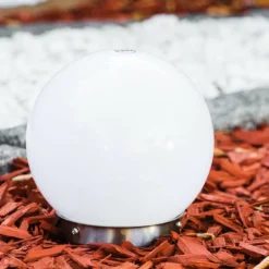boule lumineuse Solar LED Acier inoxydable, 2 lumières