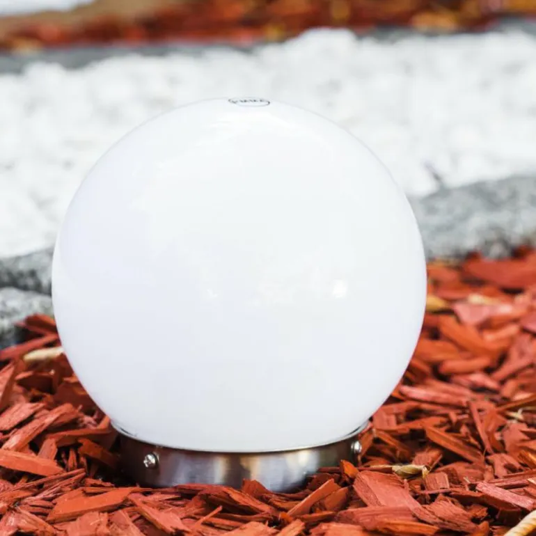 boule lumineuse Solar LED Acier inoxydable, 2 lumières