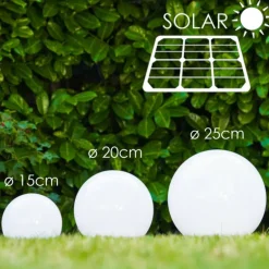 boule lumineuse Solar LED Acier inoxydable, 2 lumières