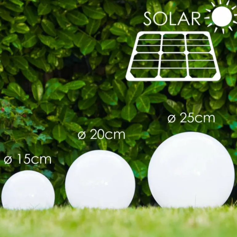 boule lumineuse Solar LED Acier inoxydable, 2 lumières