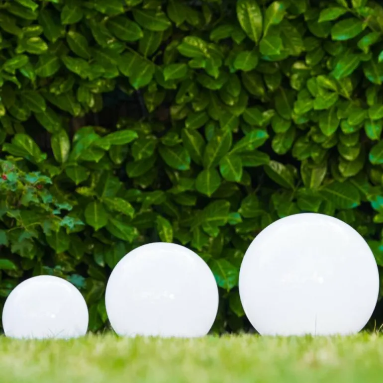 boule lumineuse Solar LED Acier inoxydable, 2 lumières