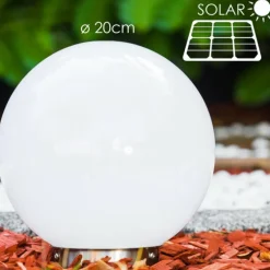 boule lumineuse Solar LED Acier inoxydable, 2 lumières