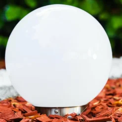 boule lumineuse Solar LED Acier inoxydable, 2 lumières