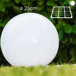 boule lumineuse Solar LED Acier inoxydable, 2 lumières
