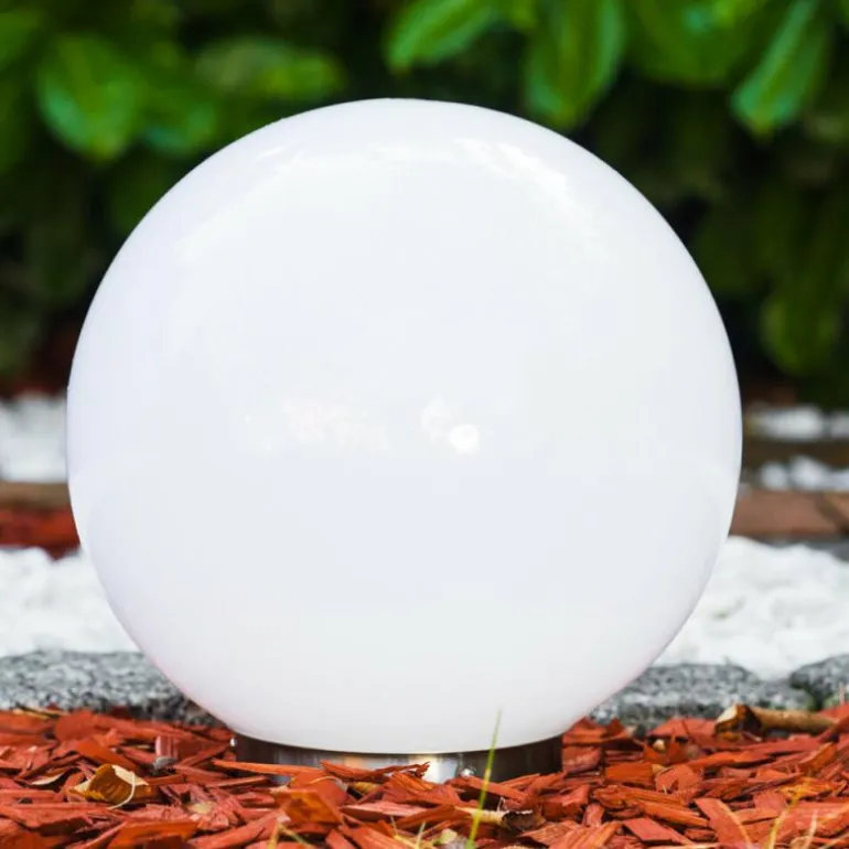 boule lumineuse Solar LED Acier inoxydable, 2 lumières