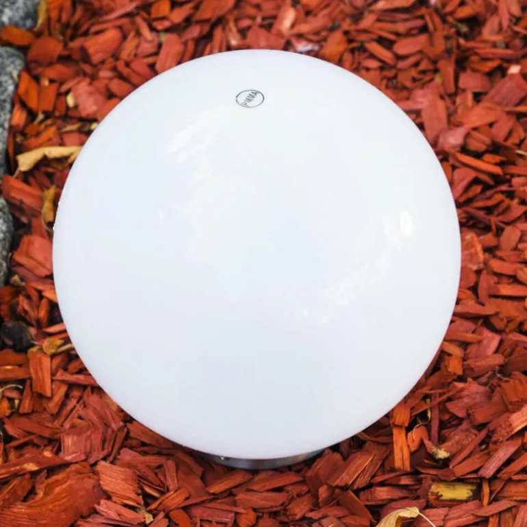 boule lumineuse Solar LED Acier inoxydable, 2 lumières