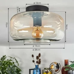 Boza Plafonnier Ambre, Clair, 1 lumière