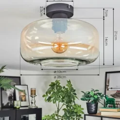 Boza Plafonnier Ambre, Clair, 1 lumière