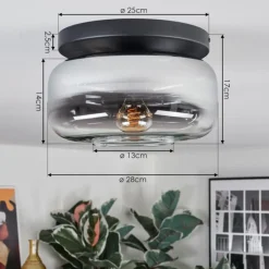 Boza Plafonnier, Boule lumineuse Chrome, Clair, 1 lumière