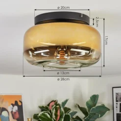 Boza Plafonnier, Boule lumineuse Or, Clair, 1 lumière