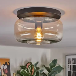 Boza Plafonnier, Boule lumineuse Ambre, Clair, 1 lumière