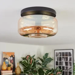 Boza Plafonnier, Boule lumineuse Ambre, 1 lumière