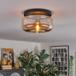 Boza Plafonnier, Boule lumineuse Ambre, 1 lumière