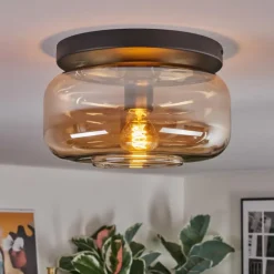 Boza Plafonnier, Boule lumineuse Ambre, 1 lumière