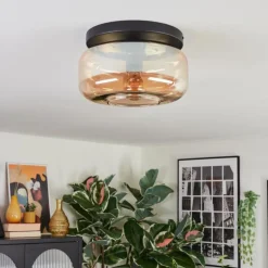 Boza Plafonnier, Boule lumineuse Ambre, 1 lumière