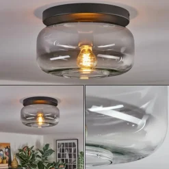 Boza Plafonnier, Boule lumineuse Clair, Fumé, 1 lumière