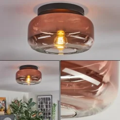Boza Plafonnier, Boule lumineuse Clair, Cuivré, 1 lumière