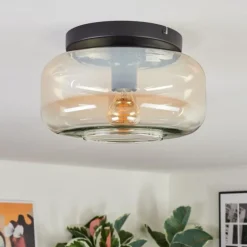 Boza Plafonnier, Boule lumineuse Ambre, Clair, 1 lumière