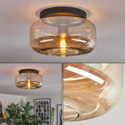 Boza Plafonnier, Boule lumineuse Ambre, 1 lumière