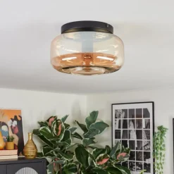 Boza Plafonnier, Boule lumineuse Ambre, 1 lumière