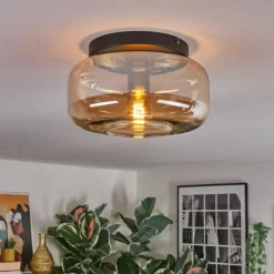 Boza Plafonnier, Boule lumineuse Ambre, 1 lumière