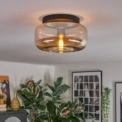 Boza Plafonnier, Boule lumineuse Ambre, 1 lumière