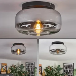 Boza Plafonnier, Boule lumineuse Chrome, Clair, Fumé, 1 lumière