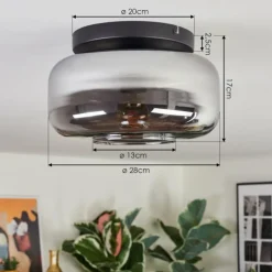 Boza Plafonnier, Boule lumineuse Fumé, 1 lumière