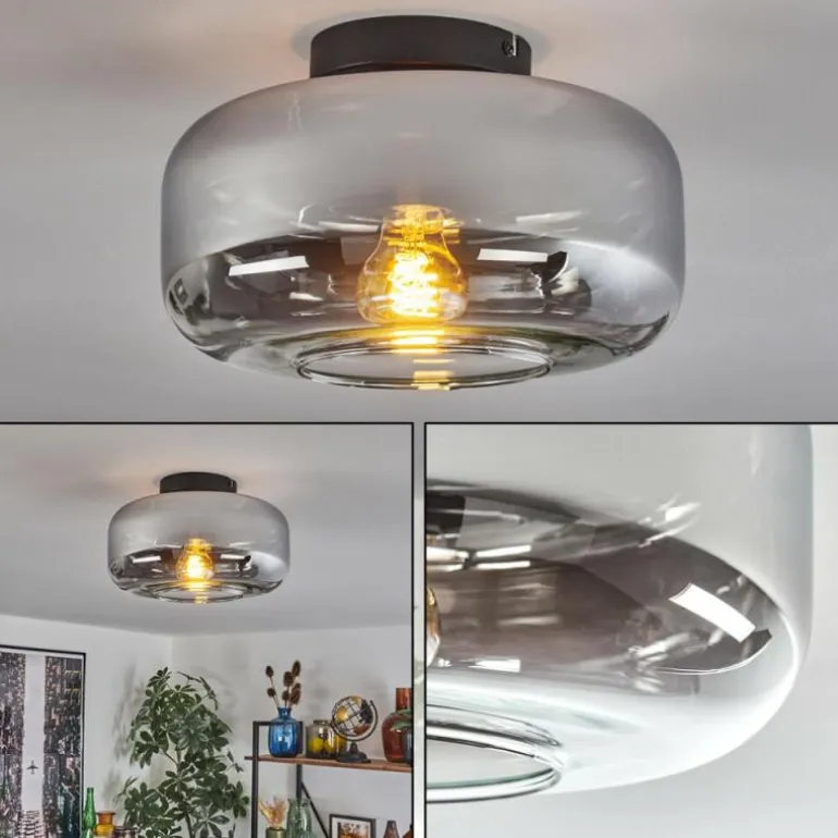 Boza Plafonnier Chrome, Clair, Fumé, 1 lumière