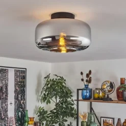 Boza Plafonnier Chrome, Fumé, 1 lumière