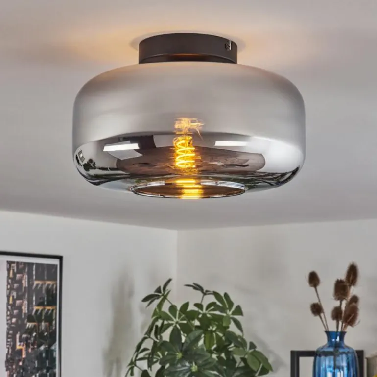Boza Plafonnier Chrome, Fumé, 1 lumière