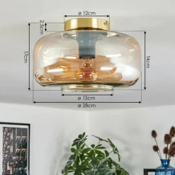 Boza Plafonnier Laiton, 1 lumière
