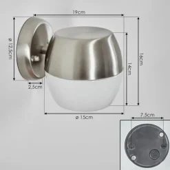 Bramdrupdam Lampe murale d´extérieur, Applique murale Nickel mat, 1 lumière