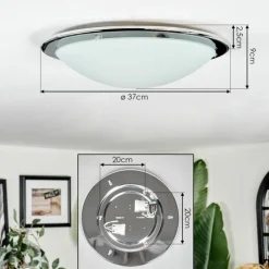 Brena Plafonnier Argenté, 2 lumières